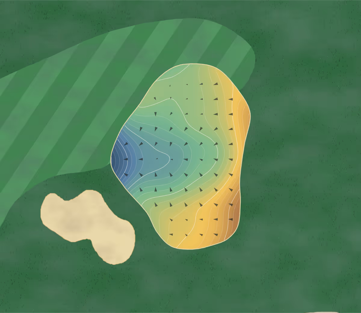 Green contour map of NorthRiver Yacht Club in Northport, Alabama — 255 elevation contours at a 3-inch interval with fall-line arrows, traced from 1-meter lidar
