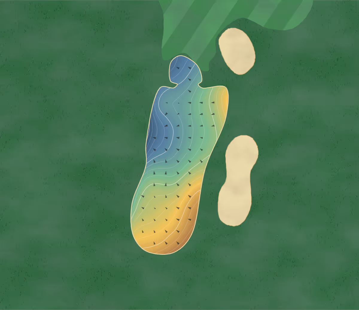 Green contour map of NorthStar in Sunbury, Ohio: 216 elevation contours at a 3-inch interval with fall-line arrows, traced from 1-meter lidar