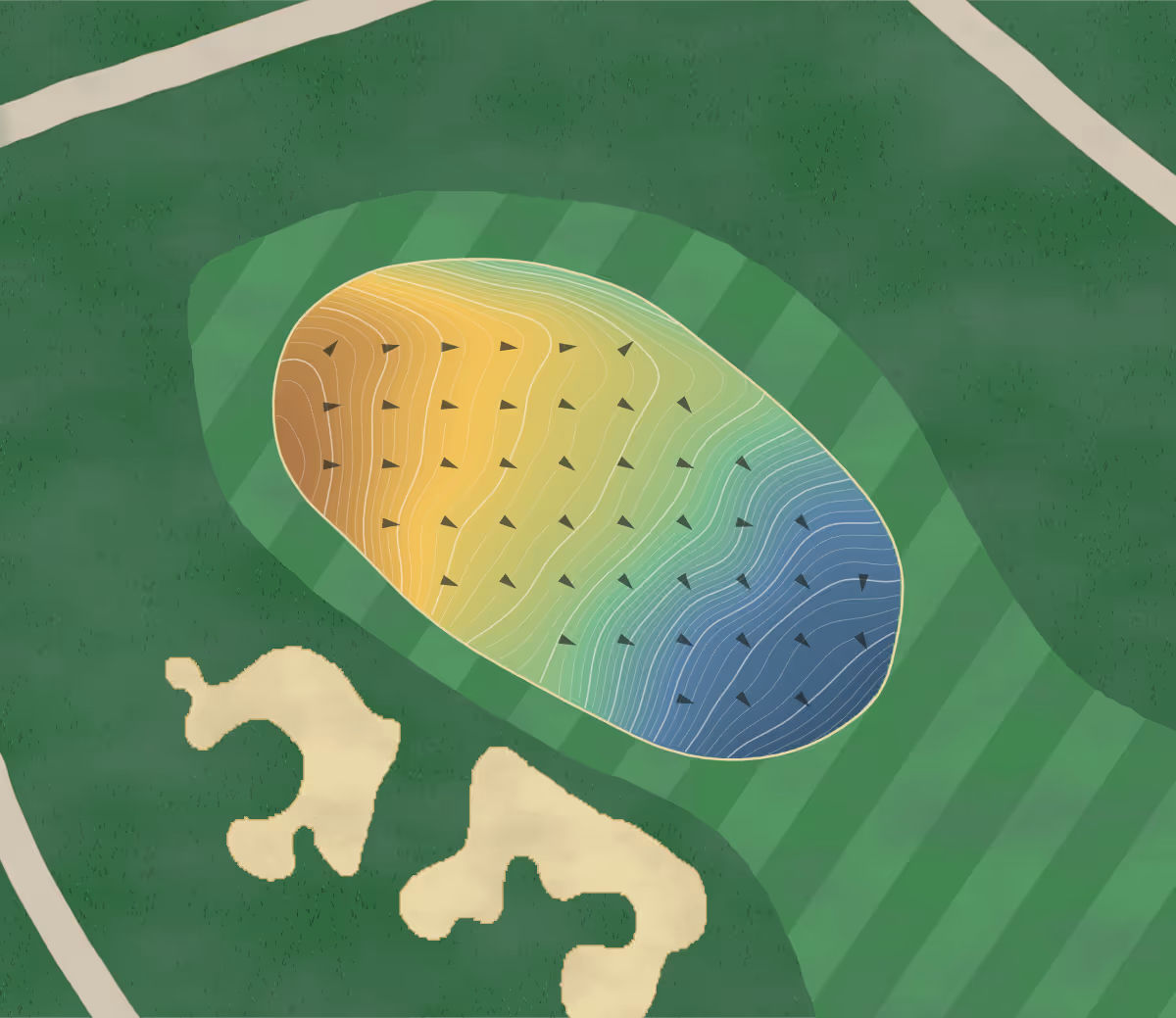 Green contour map of Northwood Gc in Monte Rio, California — 341 elevation contours at a 3-inch interval with fall-line arrows, traced from 1-meter lidar