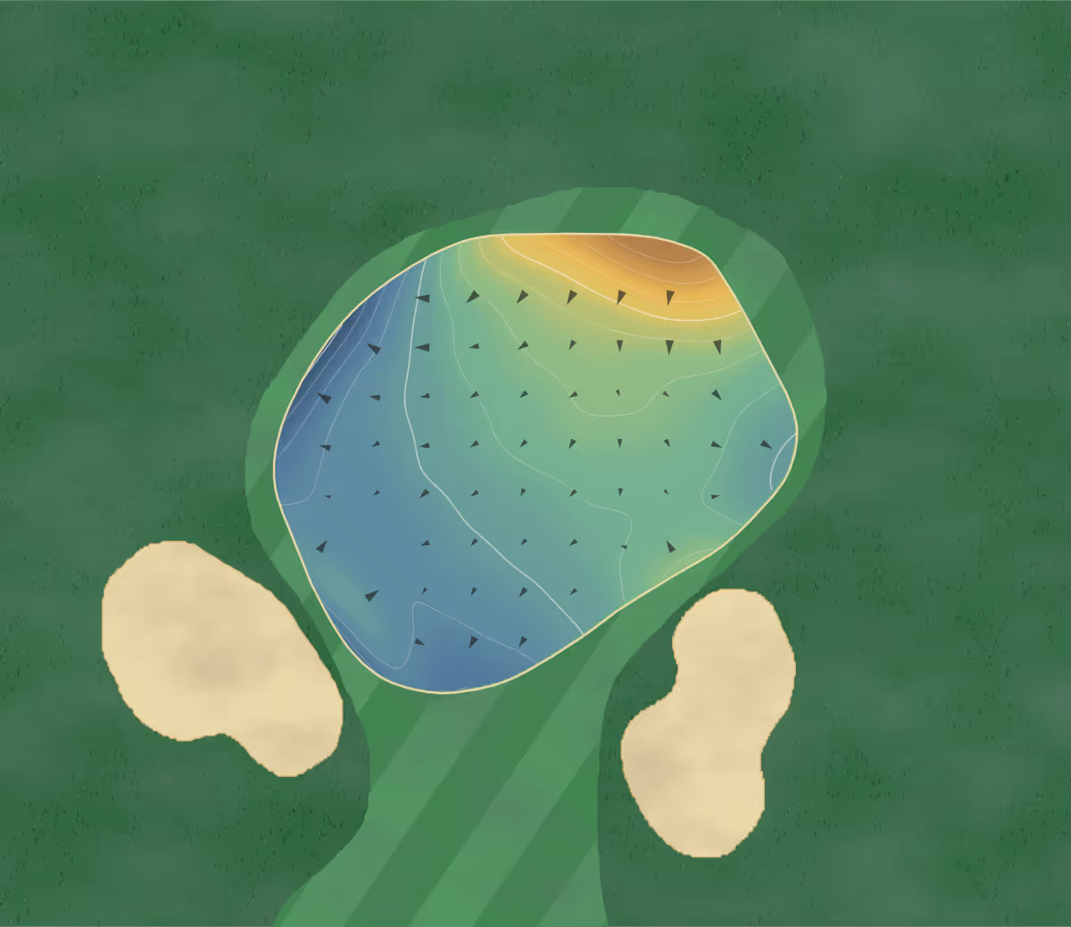 Green contour map of Northwoods Family in Fremont, Michigan: 48 elevation contours at a 3-inch interval with fall-line arrows, traced from 1-meter lidar