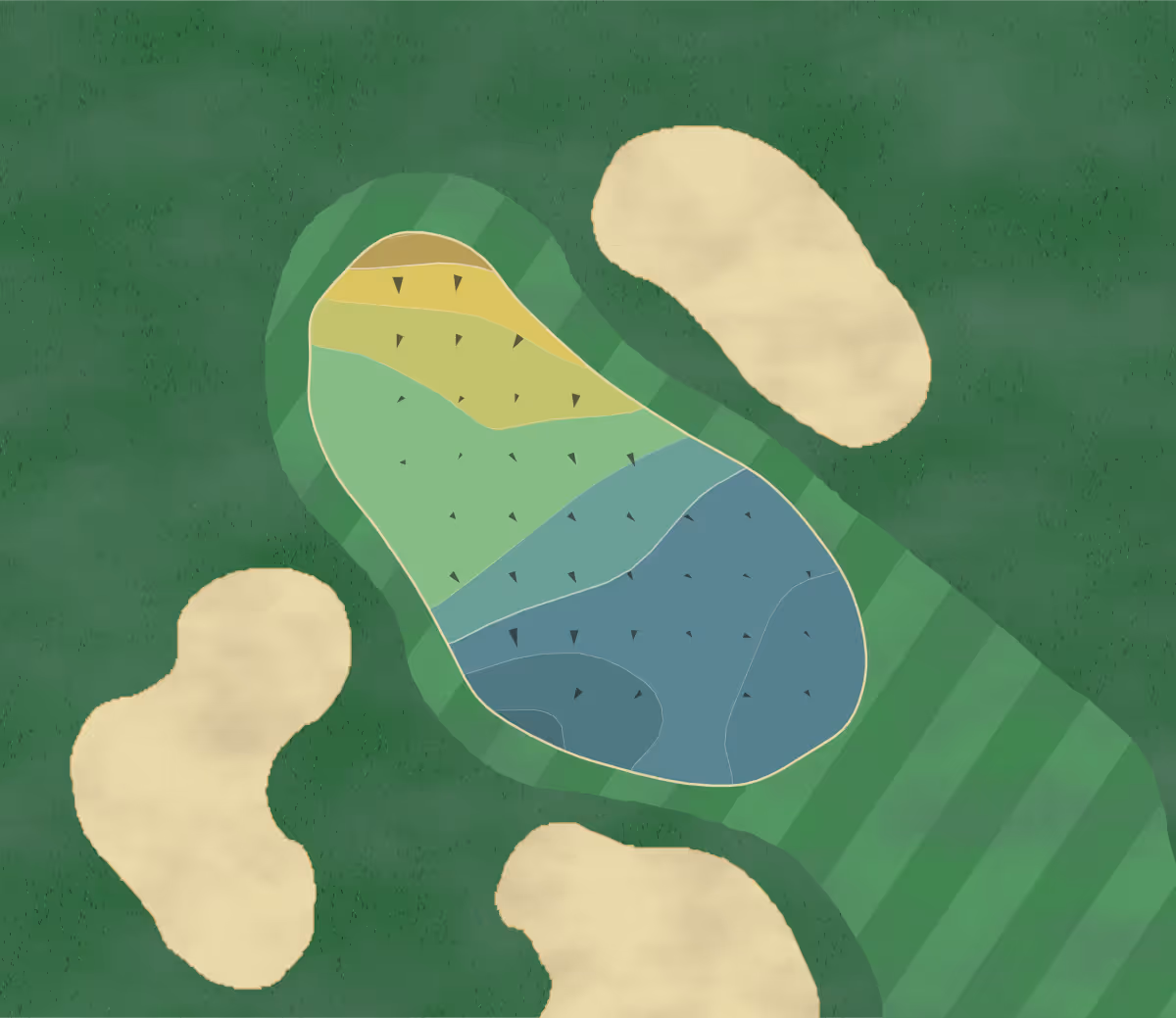 Green contour map of Oak Harbor in Vero Beach, Florida — 8 elevation contours at a 3-inch interval with fall-line arrows, traced from 1-meter lidar