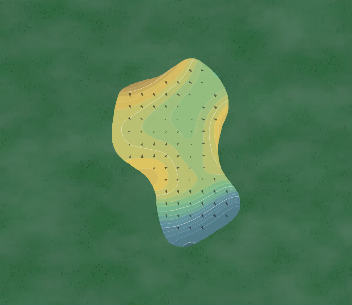 Green contour map of Oak Park in River Grove, Illinois — 210 elevation contours at a 3-inch interval with fall-line arrows, traced from 1-meter lidar