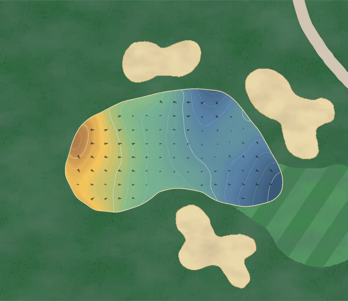 Green contour map of Oak Tree in West Middlesex, Pennsylvania — 200 elevation contours at a 3-inch interval with fall-line arrows, traced from 1-meter lidar