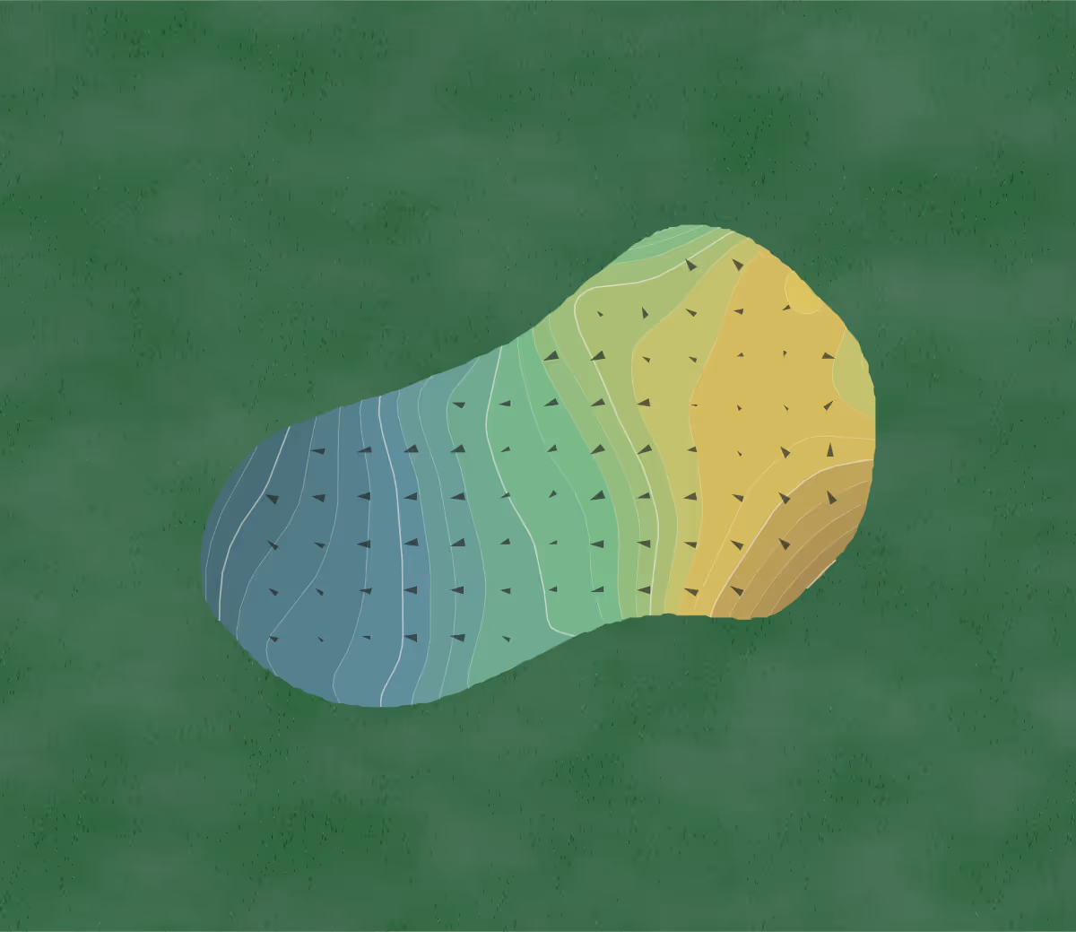 Green contour map of Oak Valley in Beaumont, California — 242 elevation contours at a 3-inch interval with fall-line arrows, traced from 1-meter lidar