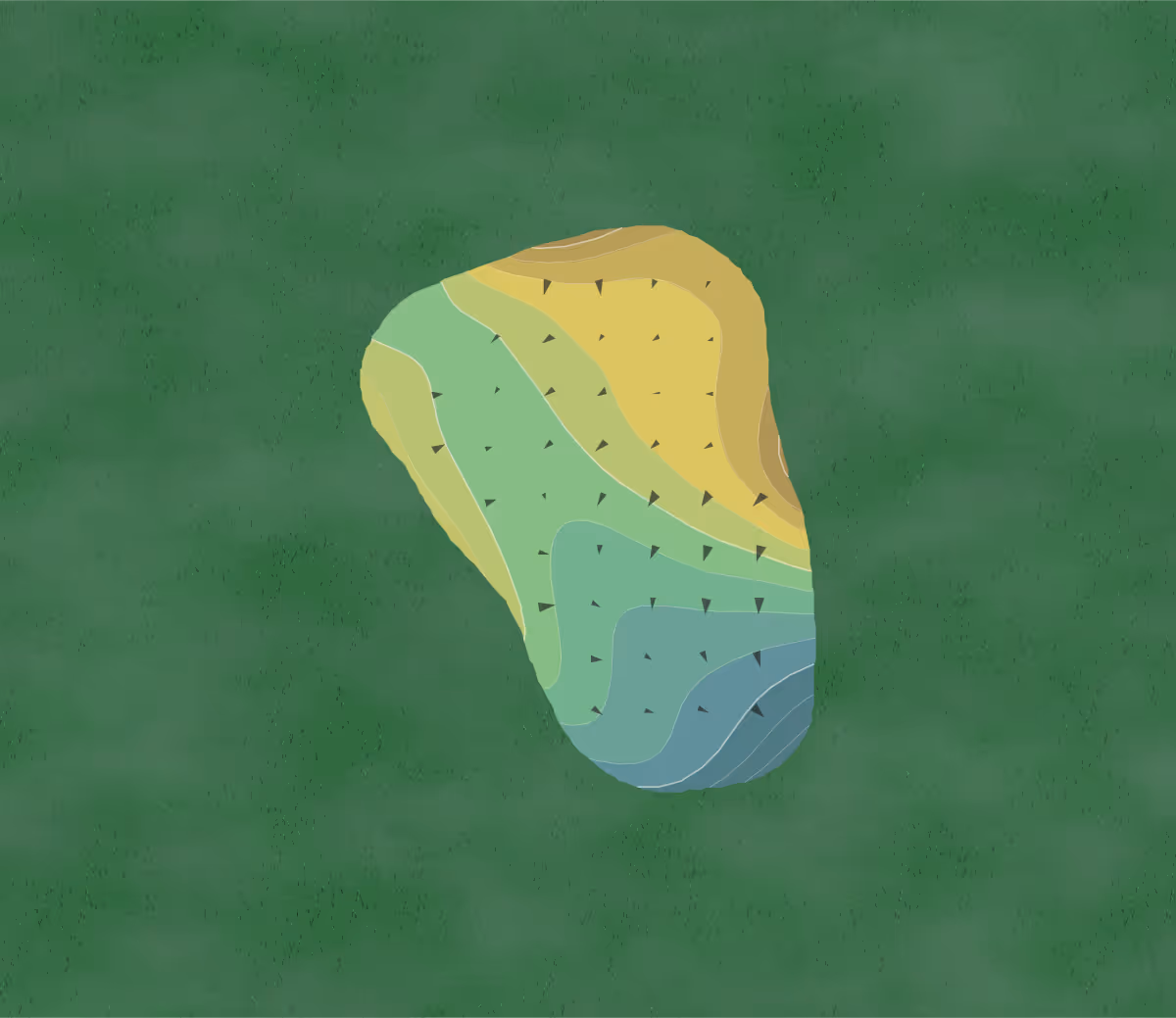Green contour map of Oakcreek in Sedona, Arizona — 28 elevation contours at a 3-inch interval with fall-line arrows, traced from 1-meter lidar