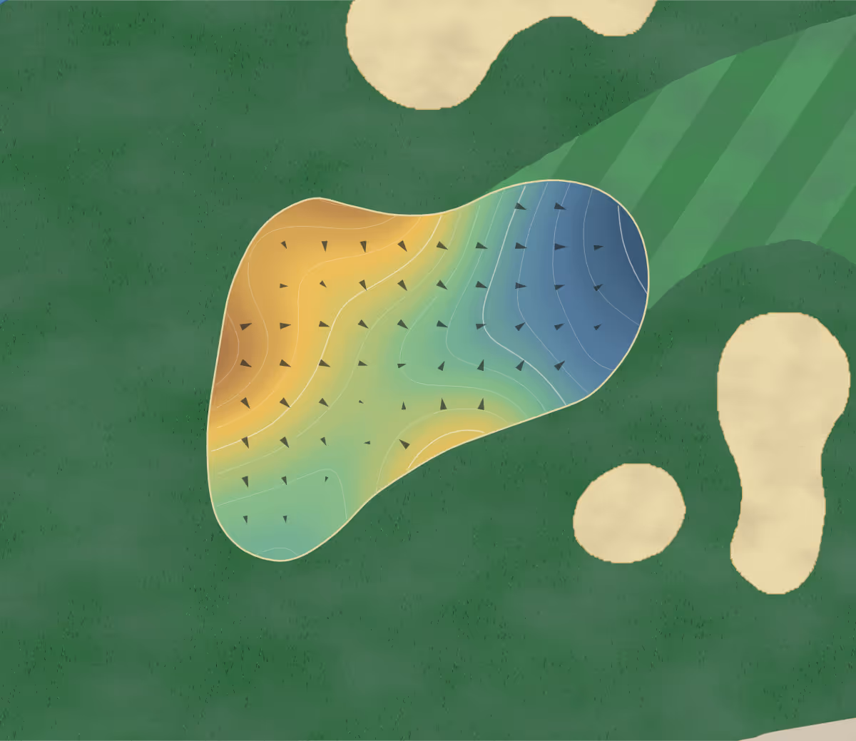 Green contour map of Oberlin in Oberlin, Ohio — 158 elevation contours at a 3-inch interval with fall-line arrows, traced from 1-meter lidar