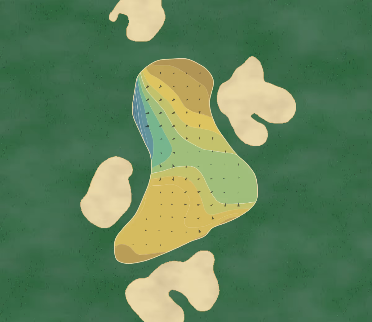 Green contour map of Occano in Merry Hill, North Carolina — 180 elevation contours at a 3-inch interval with fall-line arrows, traced from 1-meter lidar