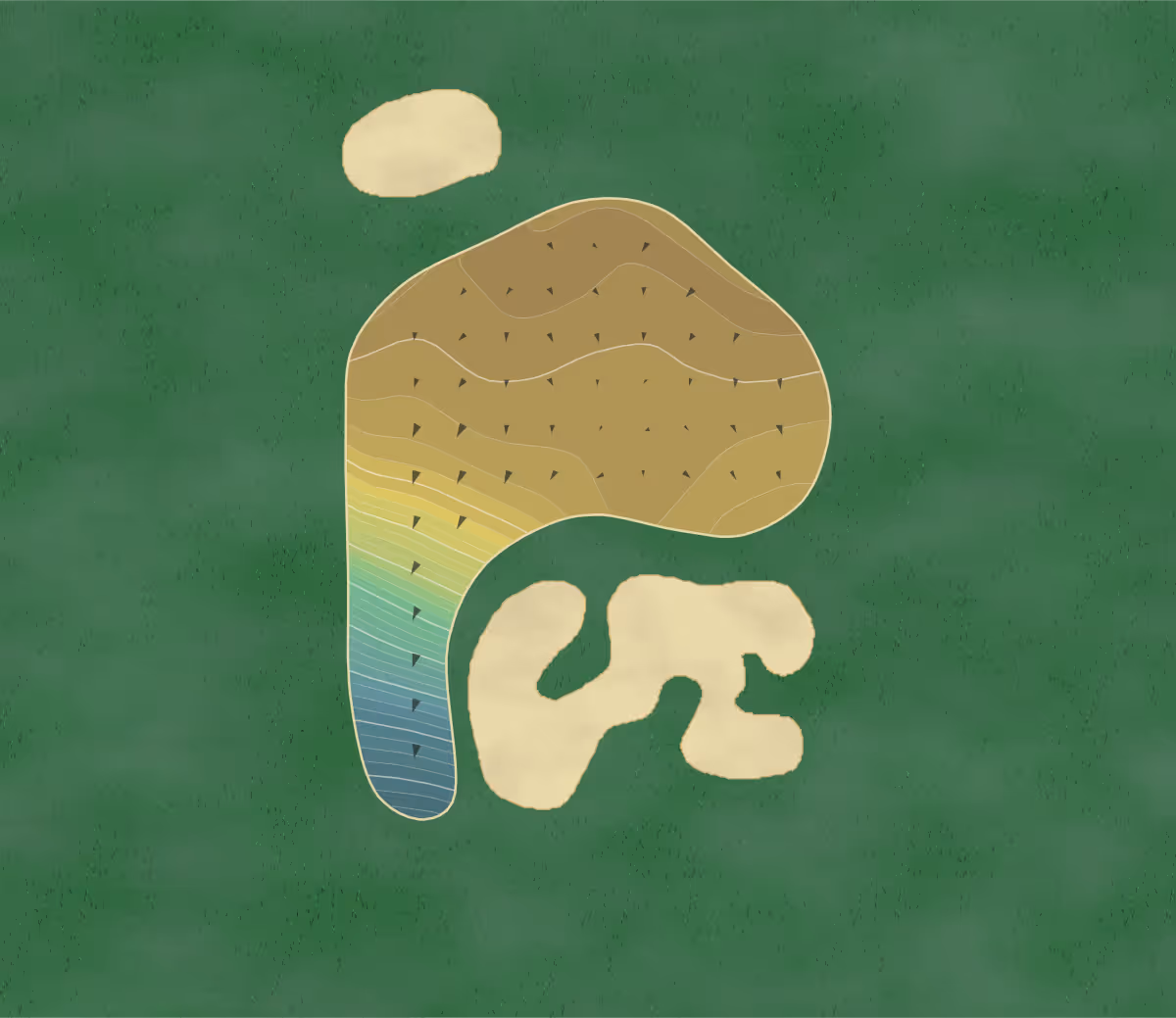 Green contour map of Ojai Valley Inn in Ojai, California — 212 elevation contours at a 3-inch interval with fall-line arrows, traced from 1-meter lidar