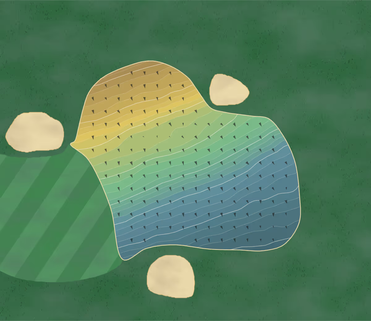 Green contour map of Old Bridge in Matawan, New Jersey — 275 elevation contours at a 3-inch interval with fall-line arrows, traced from 1-meter lidar