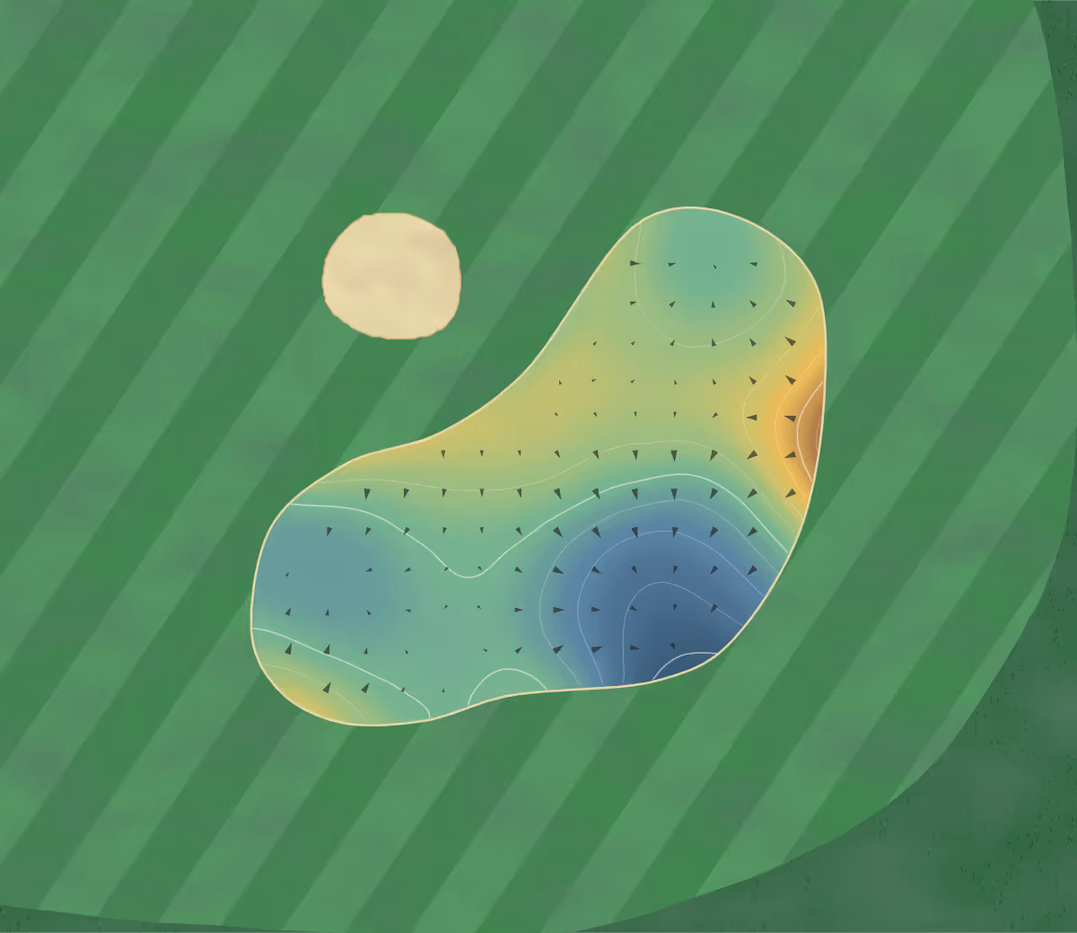 Green contour map of Old Drovers in Niverville, Canada: 84 elevation contours at a 8-centimeter interval with fall-line arrows, traced from 1-meter lidar