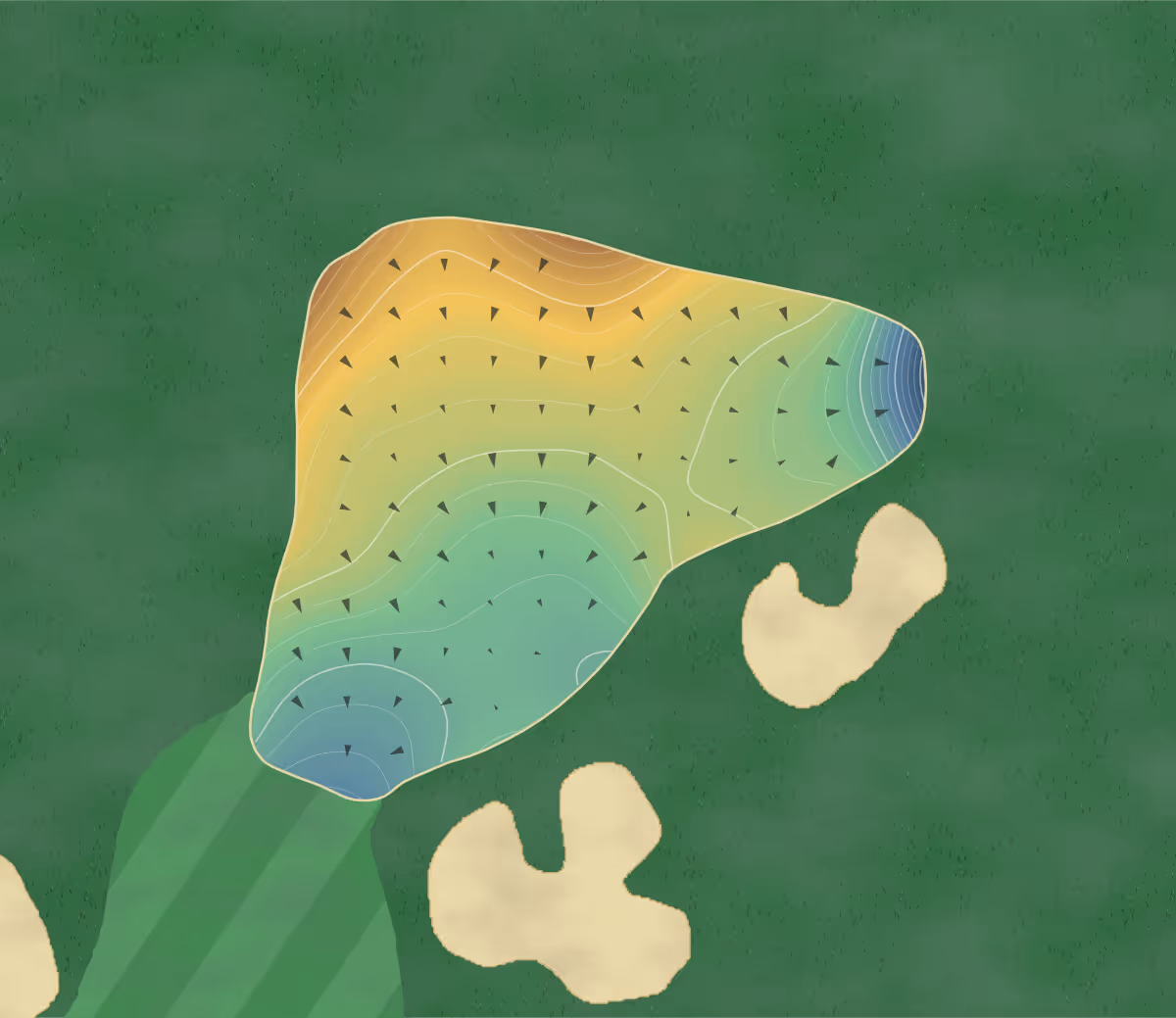 Green contour map of Old Silo in Paris, Kentucky — 267 elevation contours at a 3-inch interval with fall-line arrows, traced from 1-meter lidar