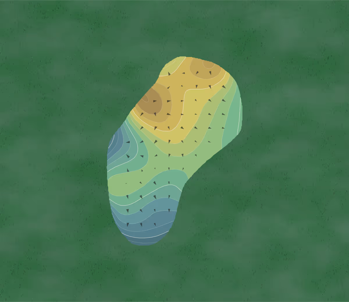 Green contour map of Orange Tree in Orlando, Florida — 172 elevation contours at a 3-inch interval with fall-line arrows, traced from 1-meter lidar