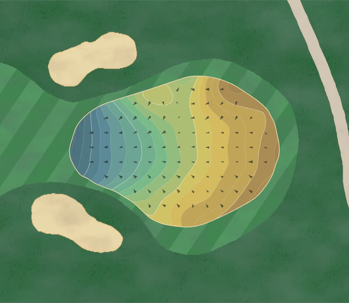 Green contour map of Orchard Park in Orchard Park, New York — 266 elevation contours at a 3-inch interval with fall-line arrows, traced from 1-meter lidar