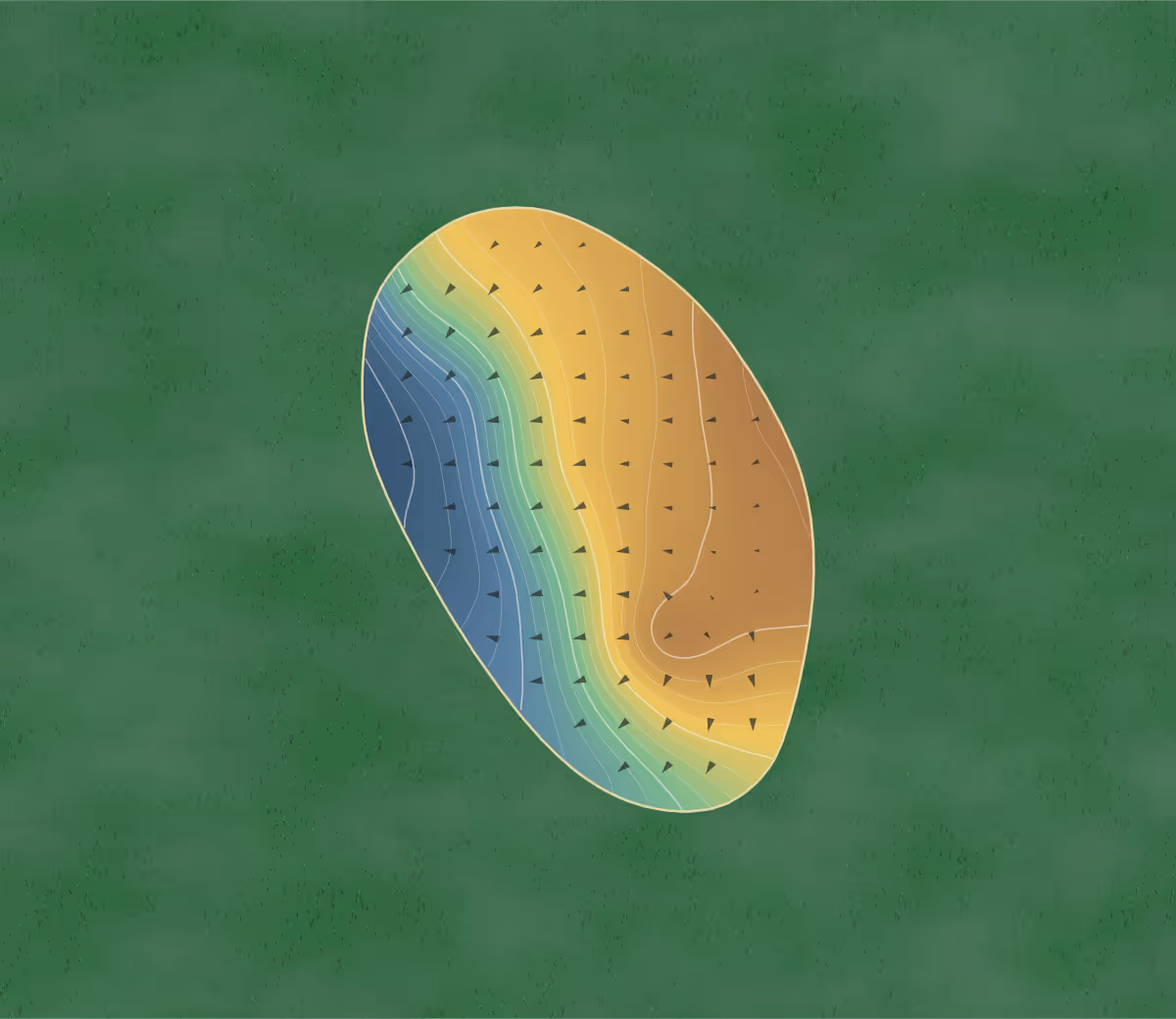 Green contour map of Orchard Ponds in Erie, Pennsylvania: 91 elevation contours at a 3-inch interval with fall-line arrows, traced from 1-meter lidar