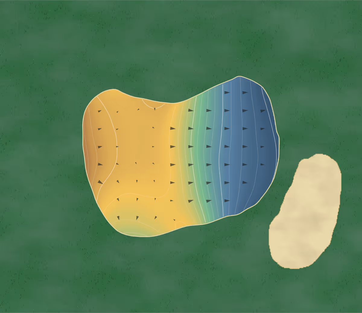 Green contour map of Orchard Trace in Hendersonville, North Carolina: 242 elevation contours at a 3-inch interval with fall-line arrows, traced from 1-meter lidar