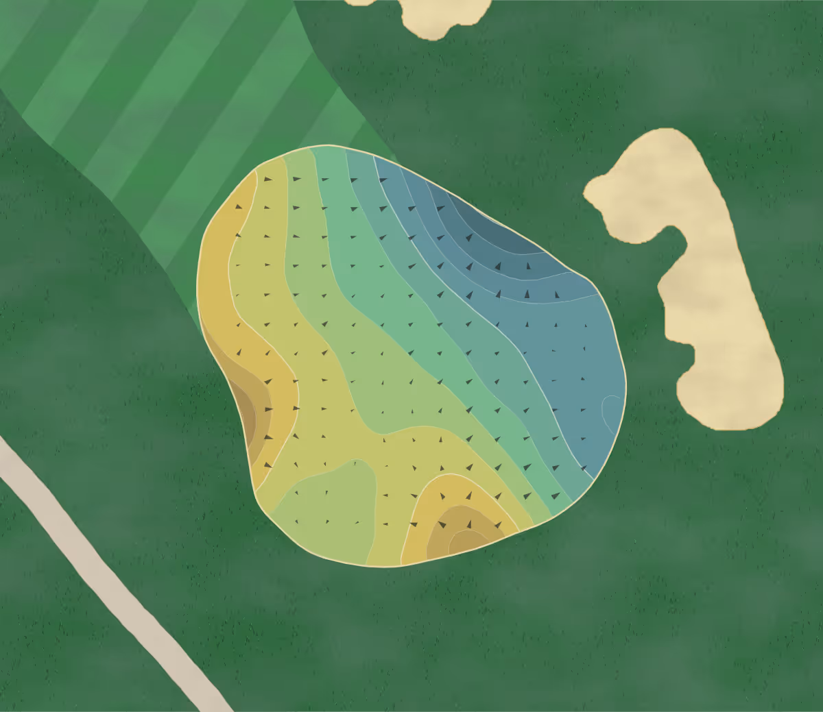 Green contour map of Oregon in West Linn, Oregon — 211 elevation contours at a 3-inch interval with fall-line arrows, traced from 1-meter lidar