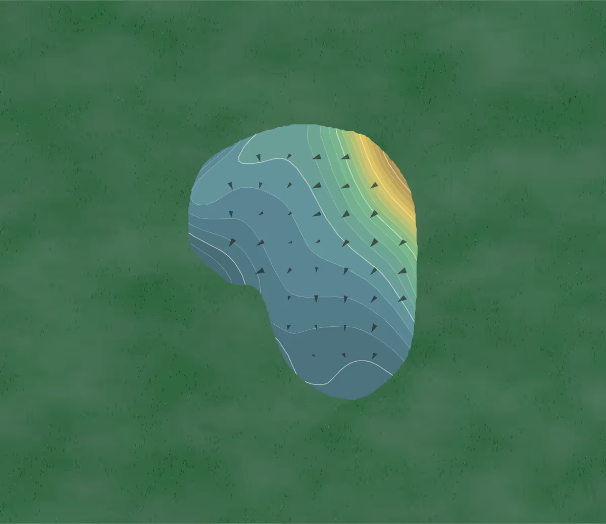 Green contour map of Orinda in Orinda, California — 34 elevation contours at a 3-inch interval with fall-line arrows, traced from 1-meter lidar