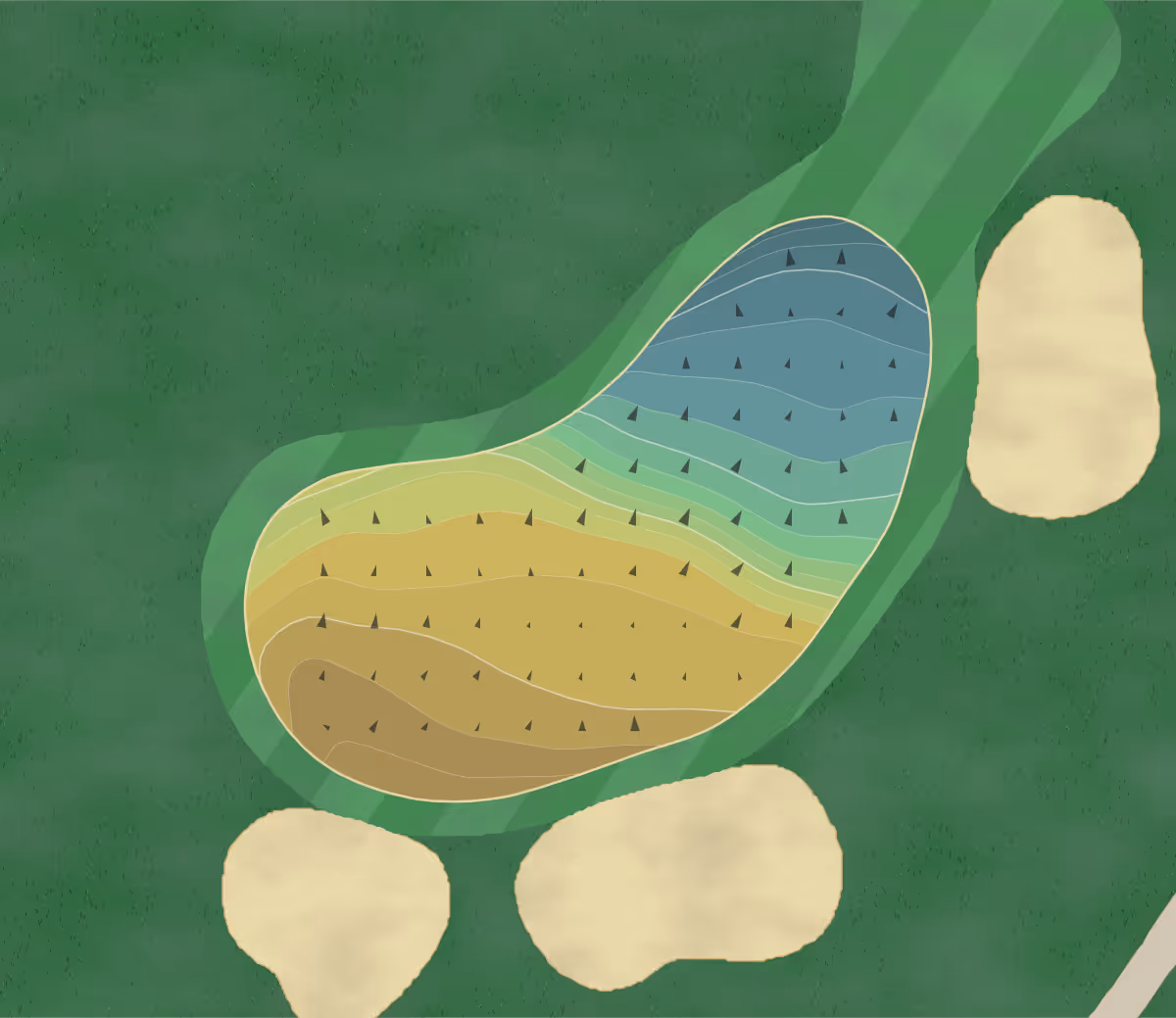 Green contour map of Oro Valley in Oro Valley, Arizona — 213 elevation contours at a 3-inch interval with fall-line arrows, traced from 1-meter lidar