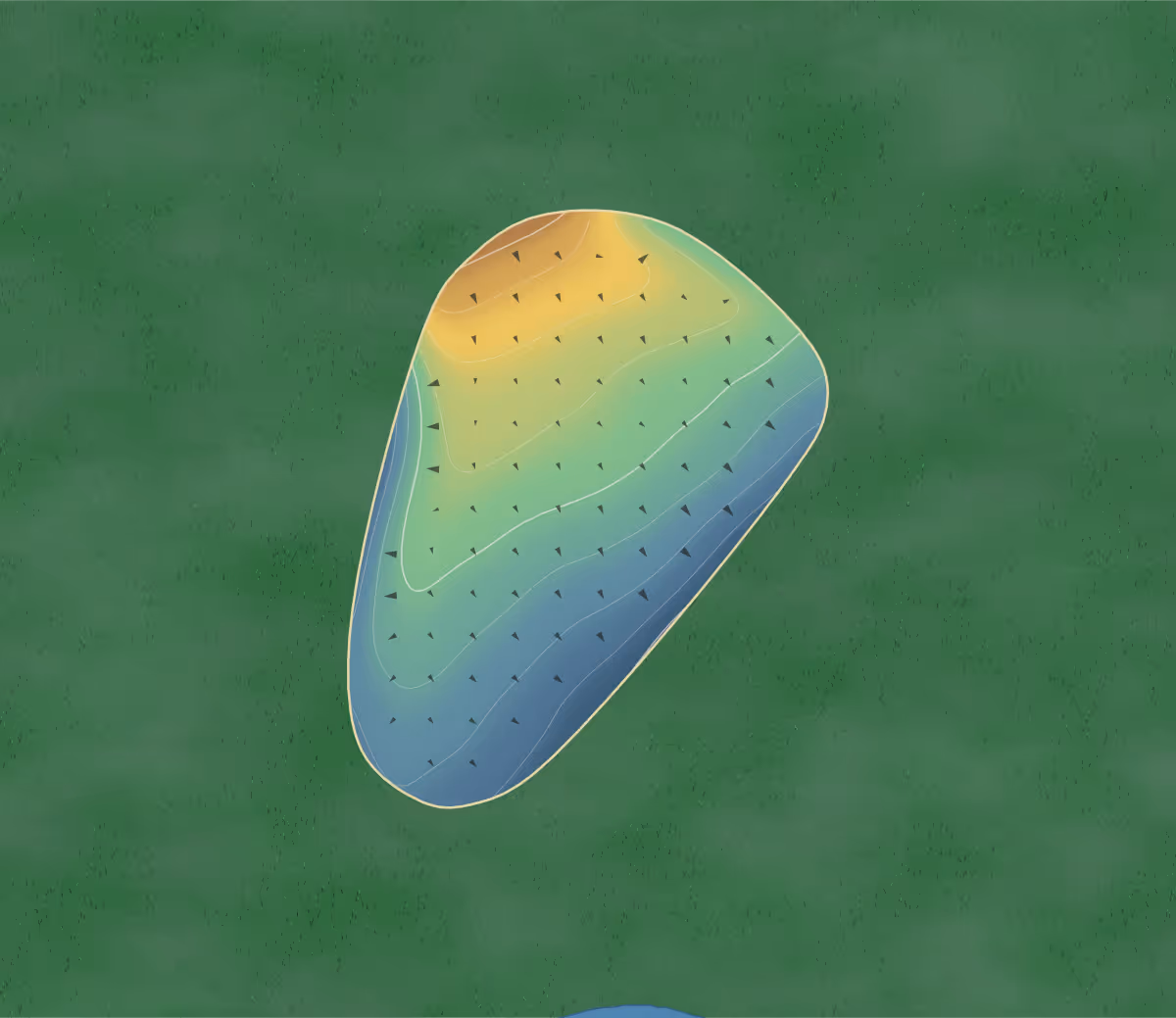 Green contour map of Osseo Golf Club in Osseo, Wisconsin: 81 elevation contours at a 3-inch interval with fall-line arrows, traced from 1-meter lidar