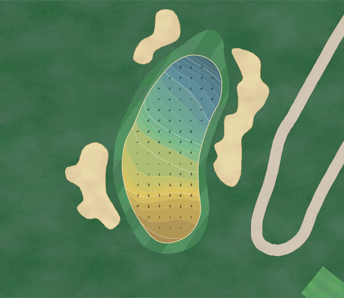 Green contour map of Oswego Lake in Lake Oswego, Oregon — 190 elevation contours at a 3-inch interval with fall-line arrows, traced from 1-meter lidar