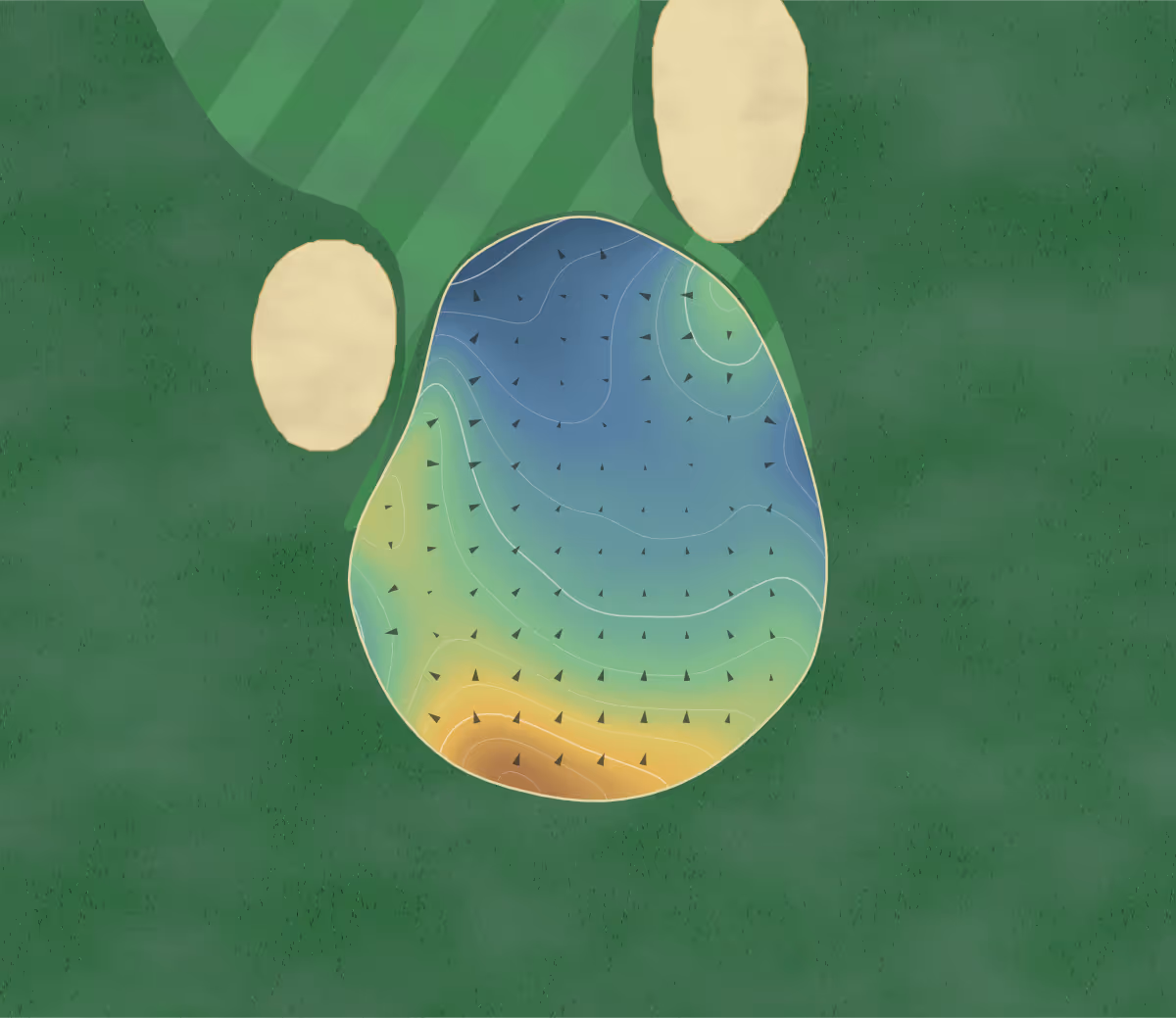 Green contour map of Othello in Othello, Washington: 98 elevation contours at a 3-inch interval with fall-line arrows, traced from 1-meter lidar
