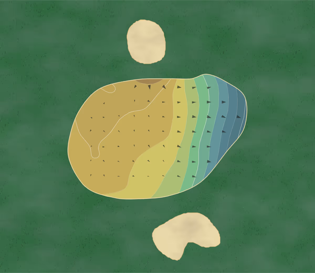 Green contour map of Oxford Valley in Fairless Hills, Pennsylvania — 47 elevation contours at a 3-inch interval with fall-line arrows, traced from 1-meter lidar
