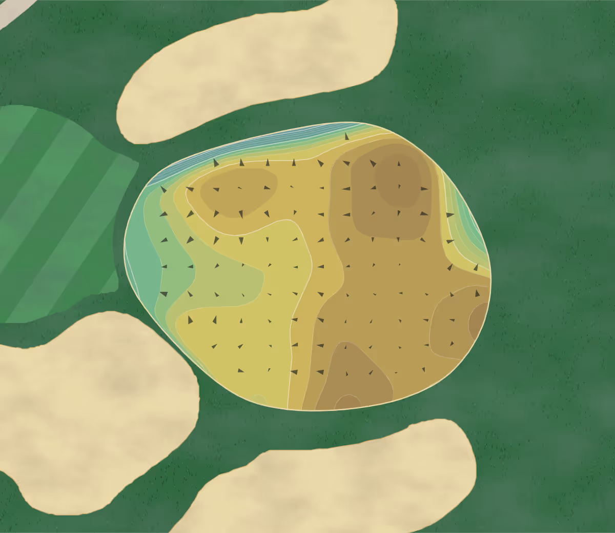 Green contour map of Oyster Harbors in Osterville, Massachusetts — 247 elevation contours at a 3-inch interval with fall-line arrows, traced from 1-meter lidar