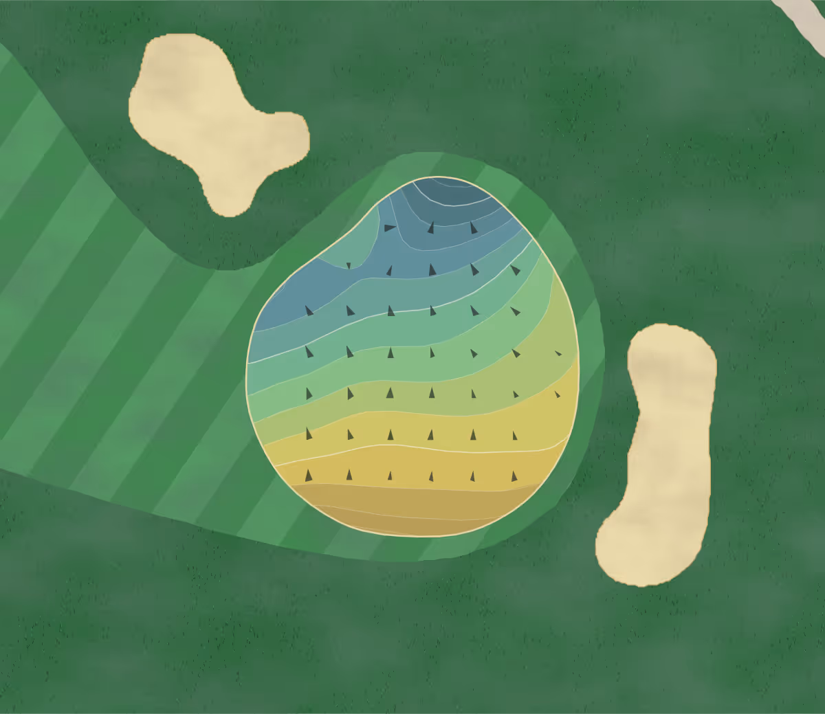 Green contour map of Pacific Grove in Pacific Grove, California — 182 elevation contours at a 3-inch interval with fall-line arrows, traced from 1-meter lidar