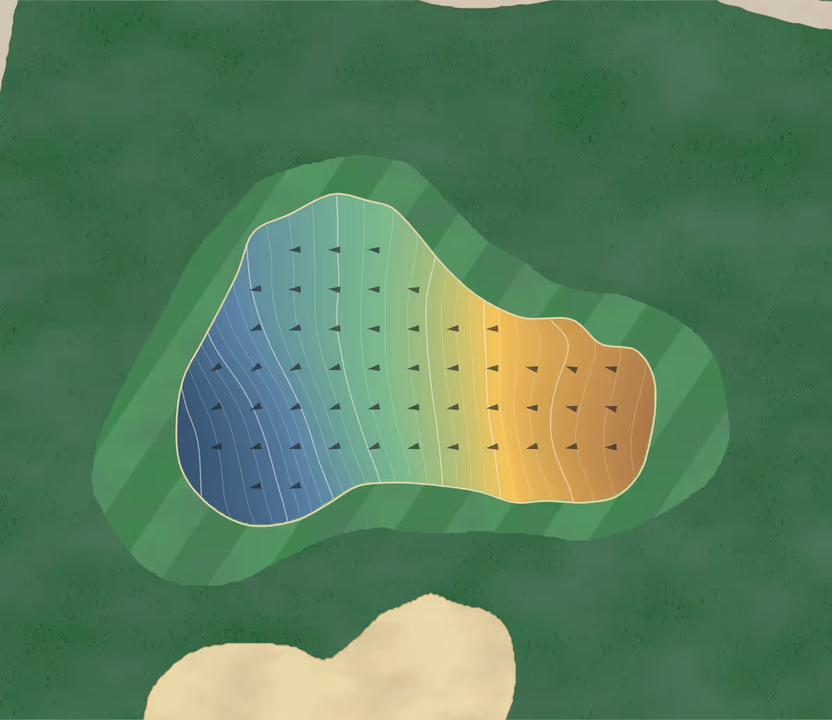 Green contour map of Packsaddle Ridge in Sperryville, Virginia — 245 elevation contours at a 3-inch interval with fall-line arrows, traced from 1-meter lidar
