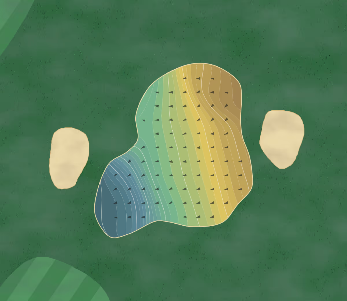 Green contour map of Palisade State in Sterling, Utah — 404 elevation contours at a 3-inch interval with fall-line arrows, traced from 1-meter lidar