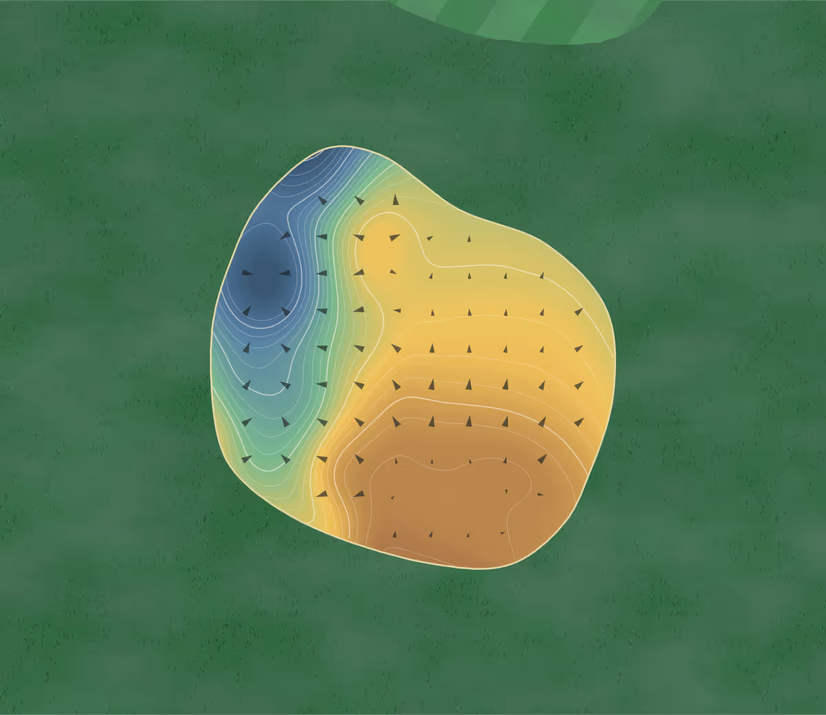 Green contour map of Palmira in Bonita Springs, Florida: 334 elevation contours at a 3-inch interval with fall-line arrows, traced from 1-meter lidar