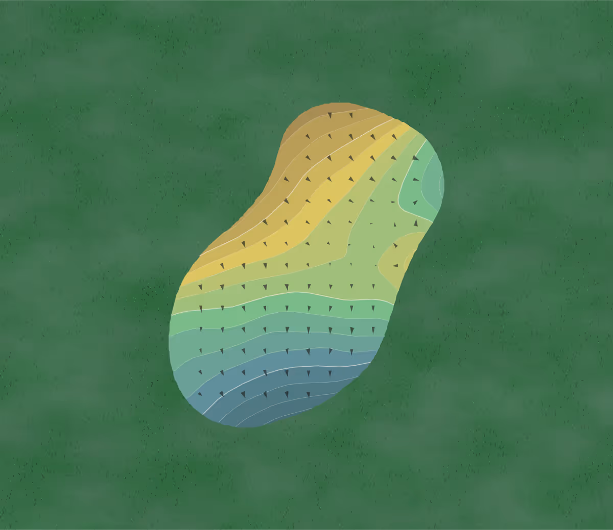 Green contour map of Palos in Illinois, United States — 134 elevation contours at a 3-inch interval with fall-line arrows, traced from 1-meter lidar