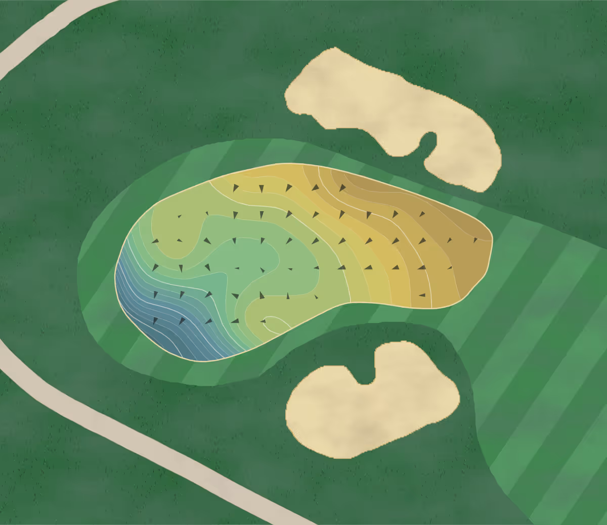 Green contour map of Palos Verdes in Palos Verdes Estates, California — 284 elevation contours at a 3-inch interval with fall-line arrows, traced from 1-meter lidar