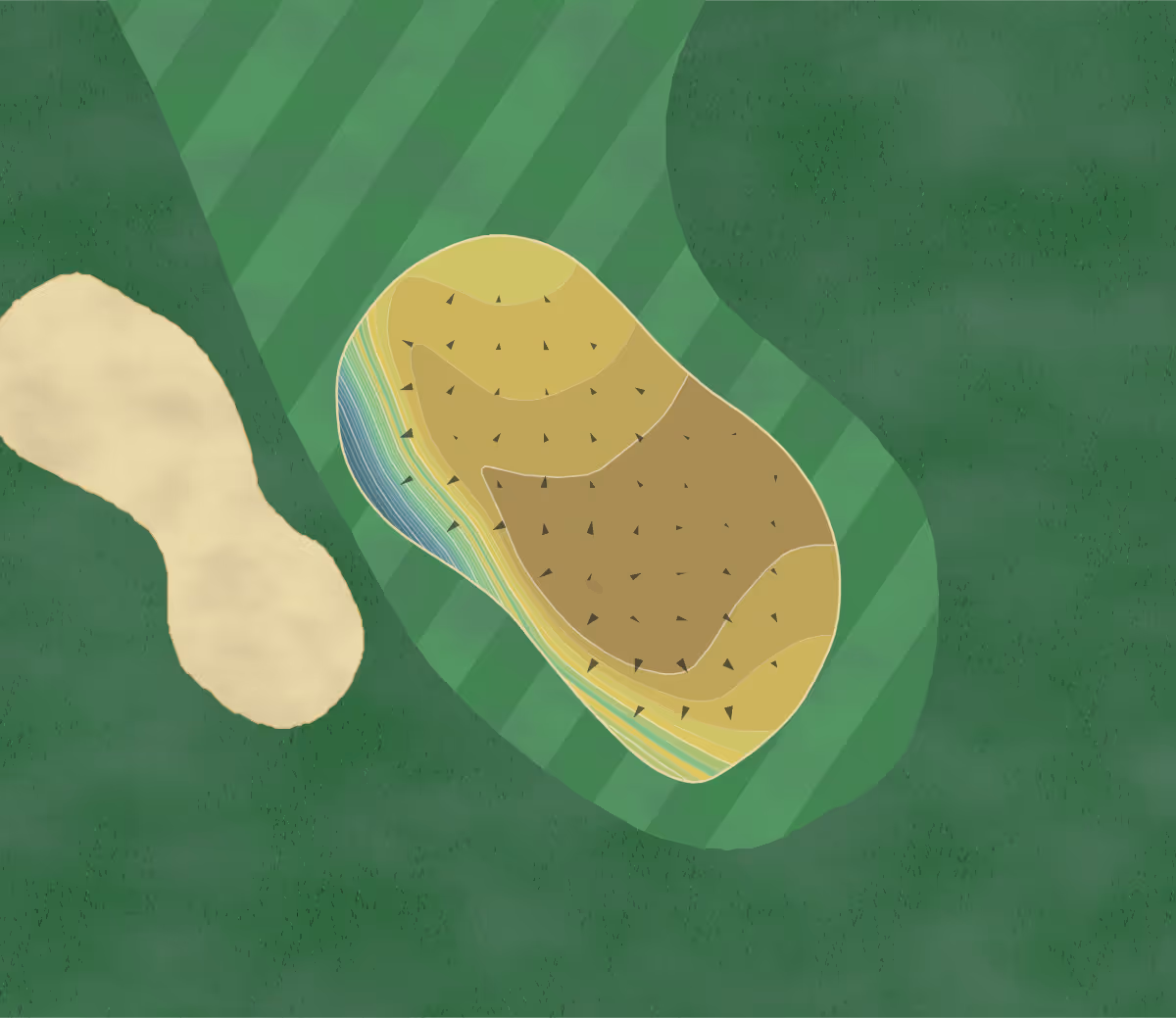 Green contour map of Palouse Ridge in Pullman, Washington — 243 elevation contours at a 3-inch interval with fall-line arrows, traced from 1-meter lidar
