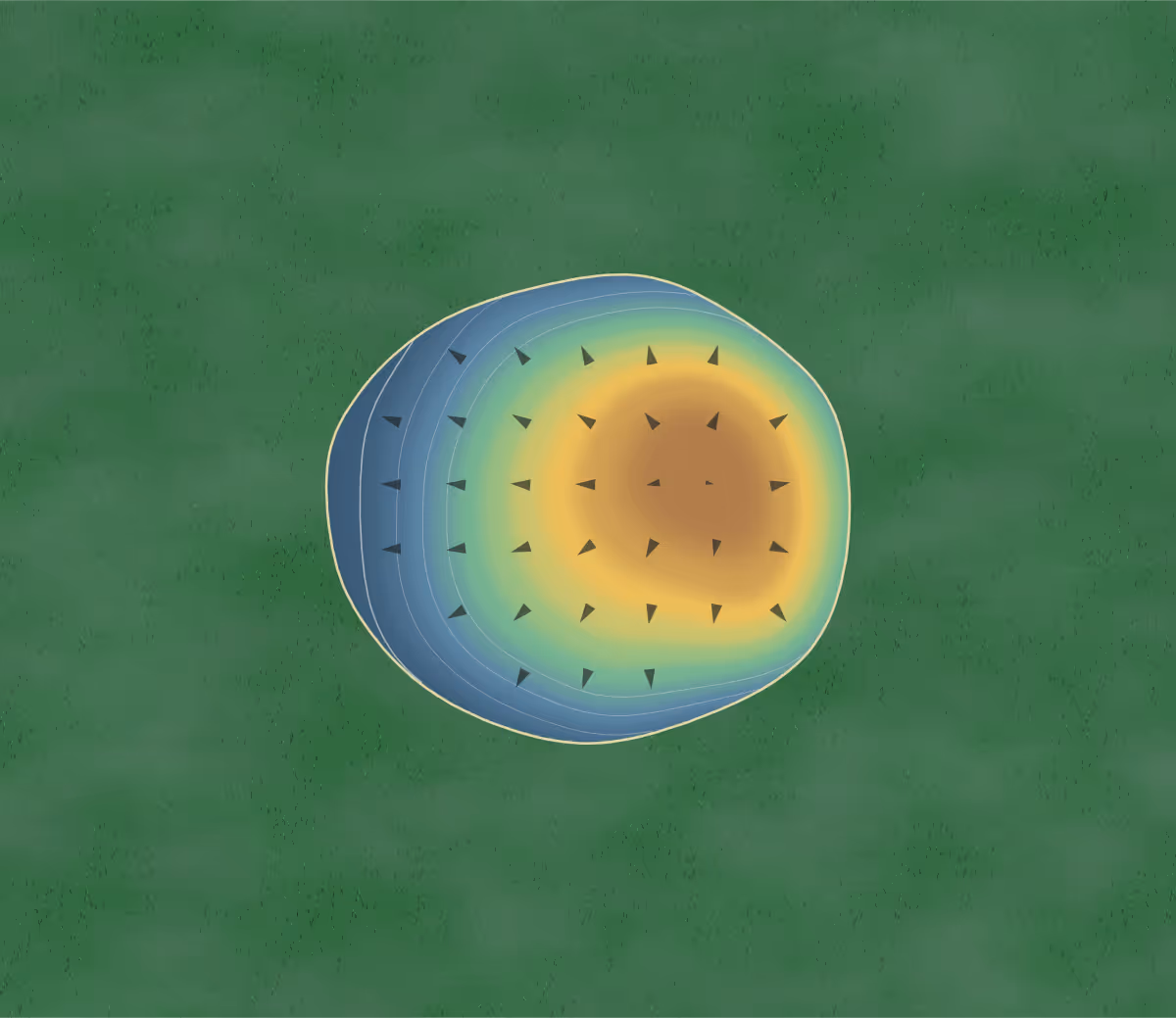 Green contour map of Panhandle Park in Perryton, Texas: 53 elevation contours at a 3-inch interval with fall-line arrows, traced from 1-meter lidar