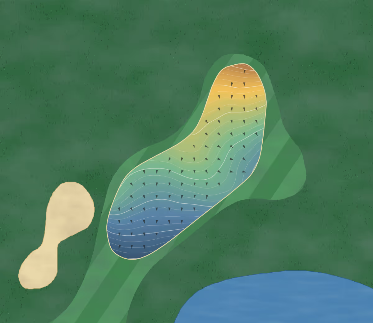 Green contour map of Parry Sound in Parry Sound, Canada: 240 elevation contours at a 8-centimeter interval with fall-line arrows, traced from 1-meter lidar