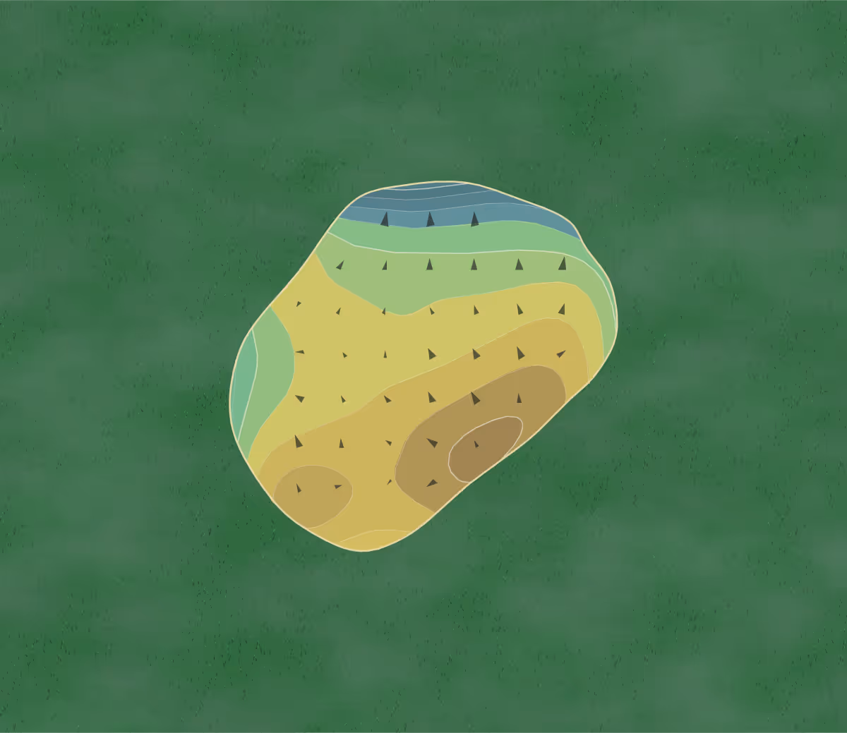 Green contour map of Patriots Point in Mount Pleasant, South Carolina — 135 elevation contours at a 3-inch interval with fall-line arrows, traced from 1-meter lidar
