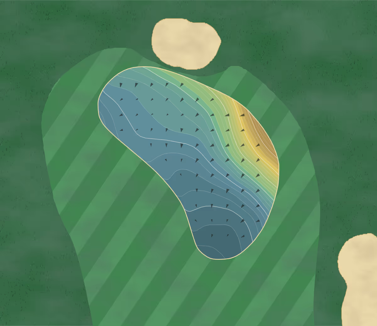 Green contour map of Patriot in Owasso, Oklahoma — 272 elevation contours at a 3-inch interval with fall-line arrows, traced from 1-meter lidar