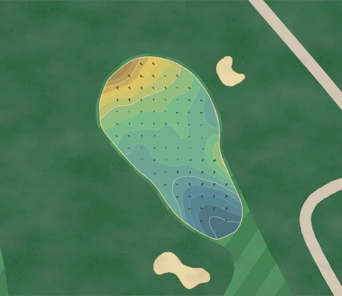 Green contour map of Pebble Creek in Colts Neck, New Jersey — 187 elevation contours at a 3-inch interval with fall-line arrows, traced from 1-meter lidar