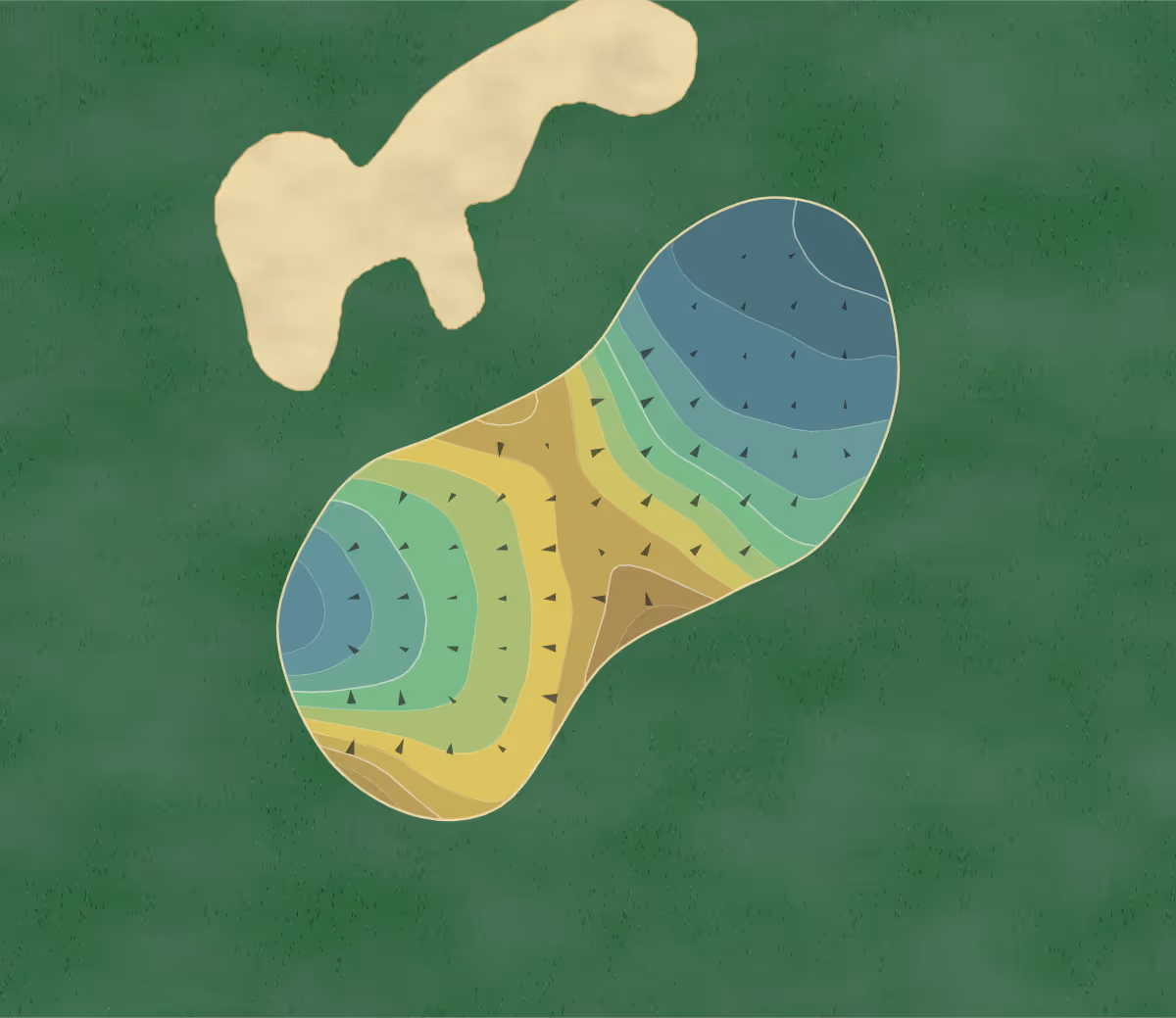 Green contour map of Pelican Preserve in Ft. Myers, Florida — 107 elevation contours at a 3-inch interval with fall-line arrows, traced from 1-meter lidar