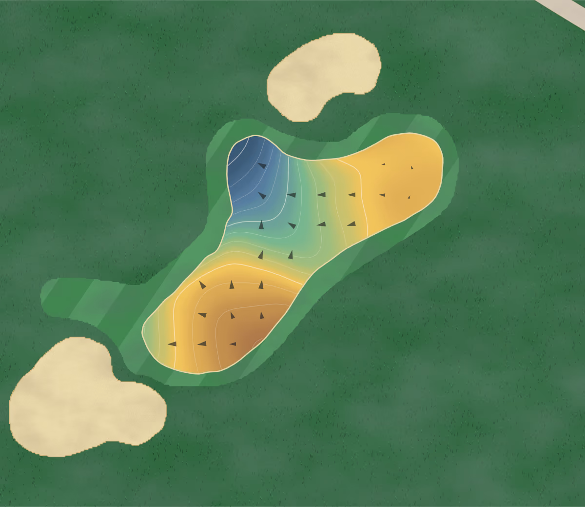 Green contour map of Pennsauken in Pennsauken, New Jersey: 101 elevation contours at a 3-inch interval with fall-line arrows, traced from 1-meter lidar