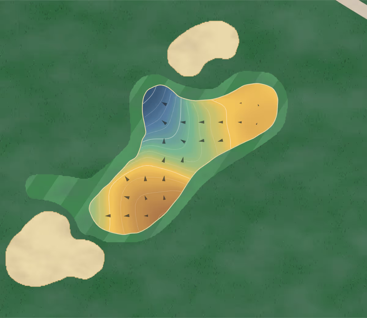 Green contour map of Pennsauken in Pennsauken, New Jersey — 101 elevation contours at a 3-inch interval with fall-line arrows, traced from 1-meter lidar