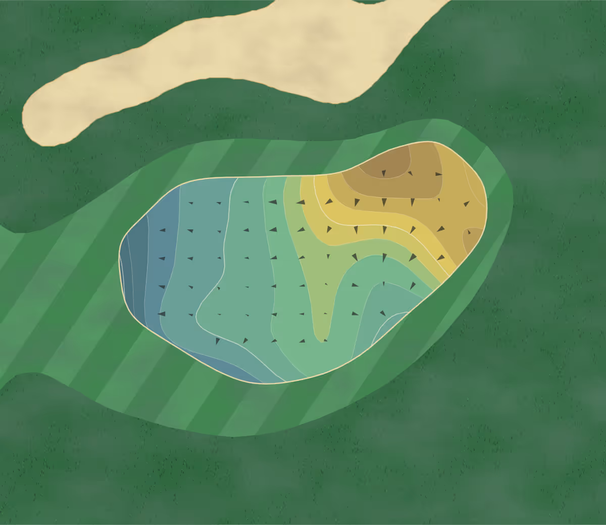 Green contour map of Peoria Pines in Peoria, Arizona — 154 elevation contours at a 3-inch interval with fall-line arrows, traced from 1-meter lidar