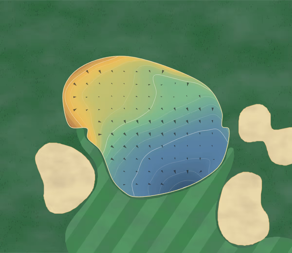 Green contour map of Persimmon Woods in Weldon Spring, Missouri — 189 elevation contours at a 3-inch interval with fall-line arrows, traced from 1-meter lidar