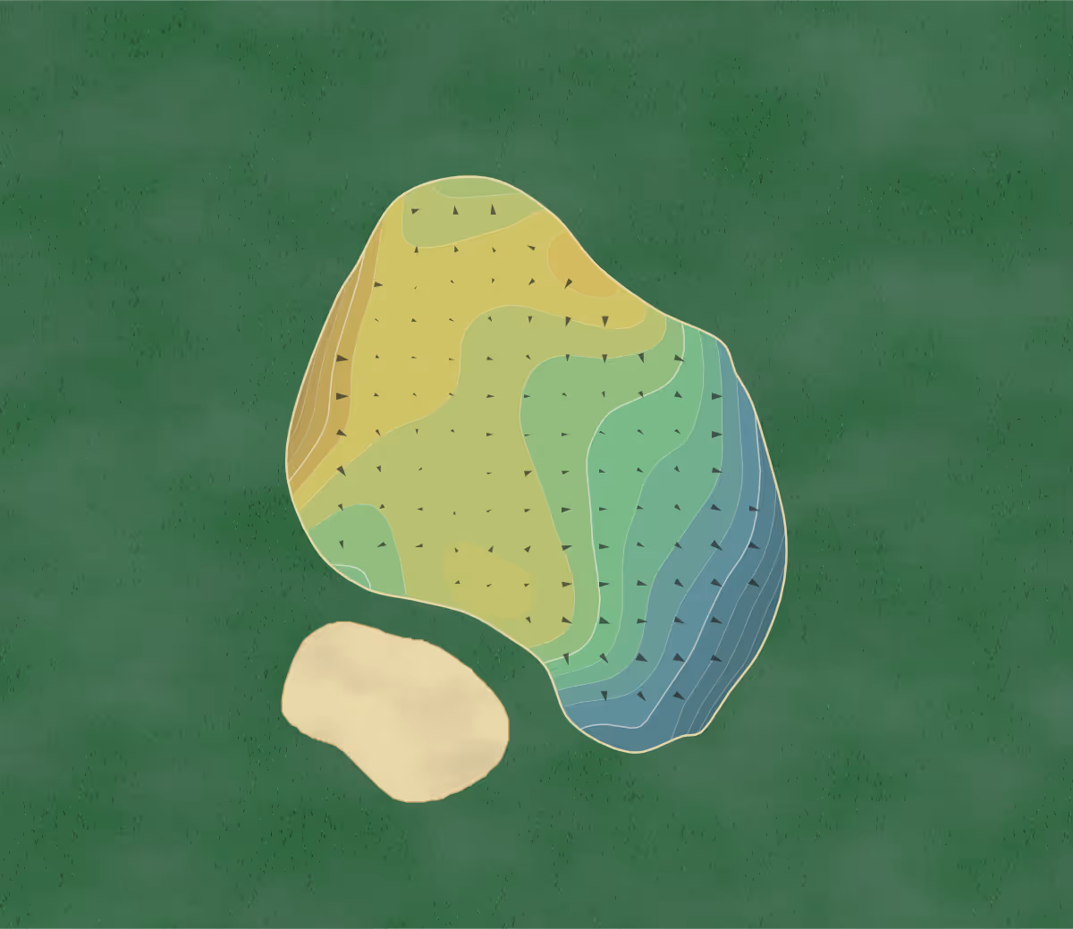Green contour map of Philmont in Huntingdon Valley, Pennsylvania — 133 elevation contours at a 3-inch interval with fall-line arrows, traced from 1-meter lidar