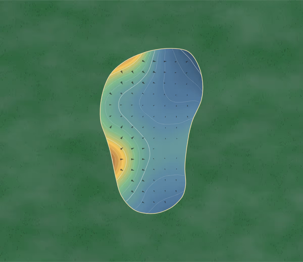 Green contour map of Pine Hollow GC in Clayton, North Carolina: 200 elevation contours at a 3-inch interval with fall-line arrows, traced from 1-meter lidar