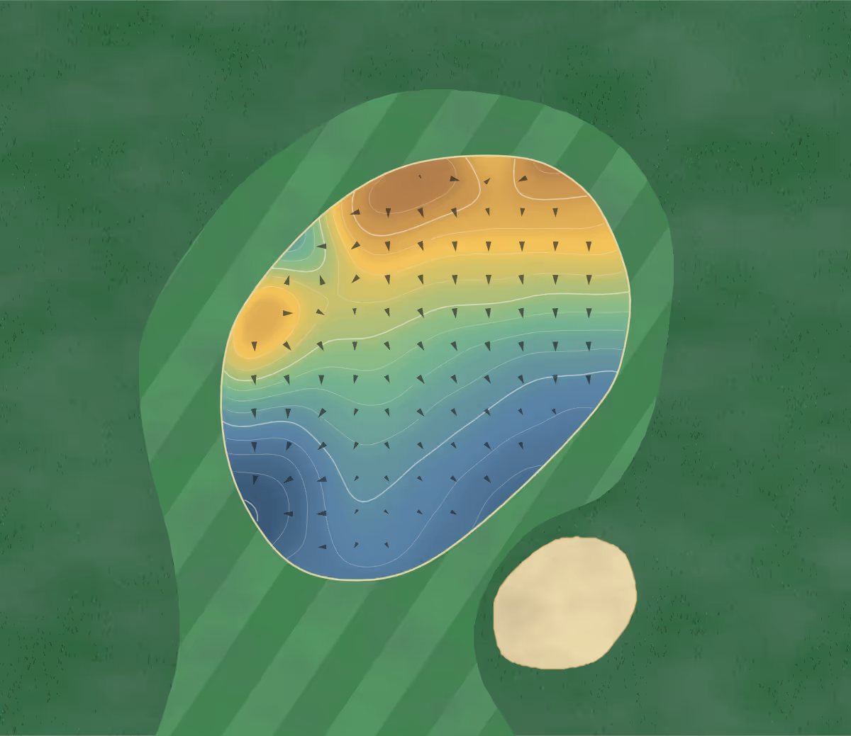 Green contour map of Pine View in Monticello, Indiana: 112 elevation contours at a 3-inch interval with fall-line arrows, traced from 1-meter lidar