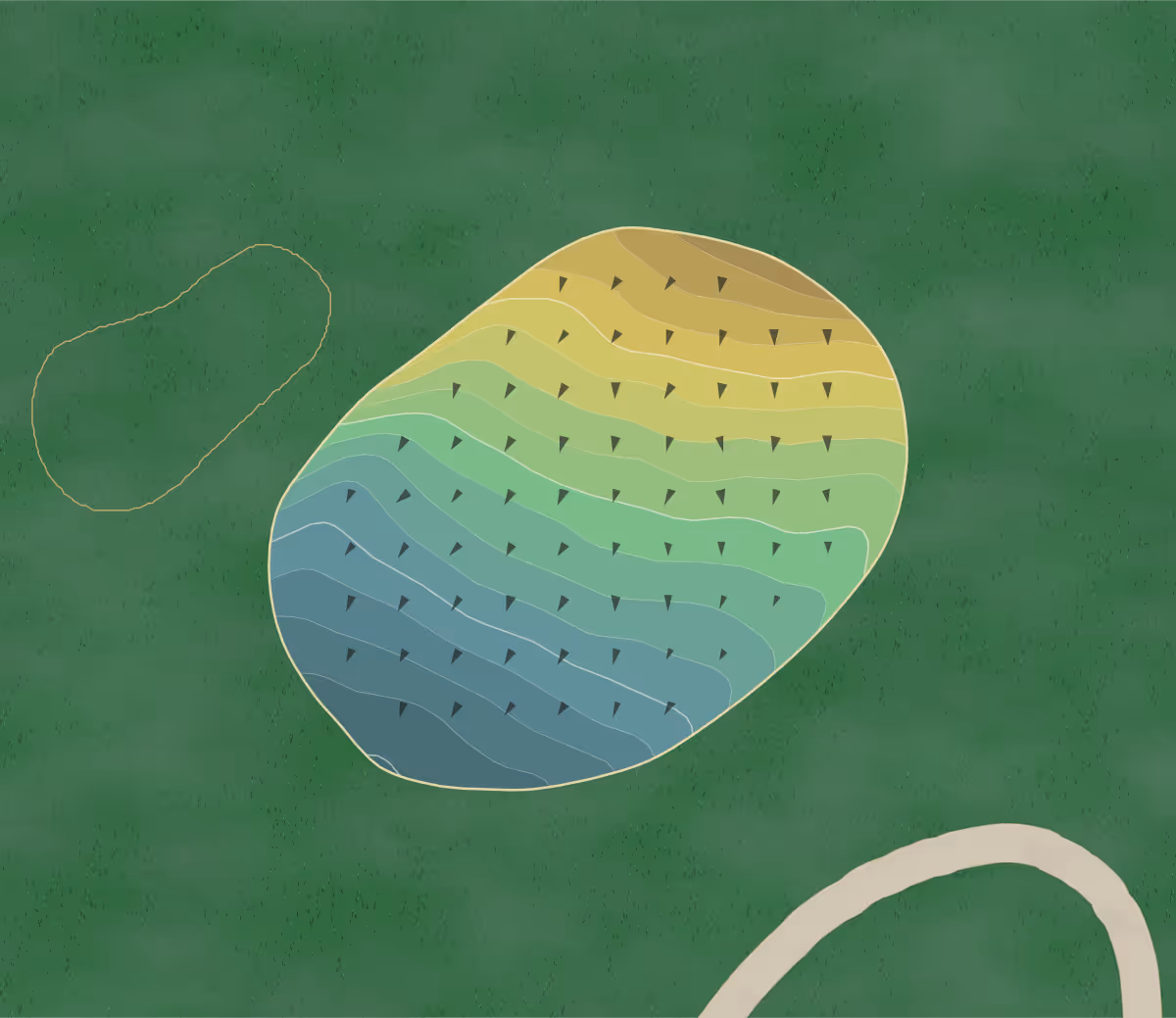Green contour map of Pinehurst No. 1 in Pinehurst, North Carolina — 327 elevation contours at a 3-inch interval with fall-line arrows, traced from 1-meter lidar