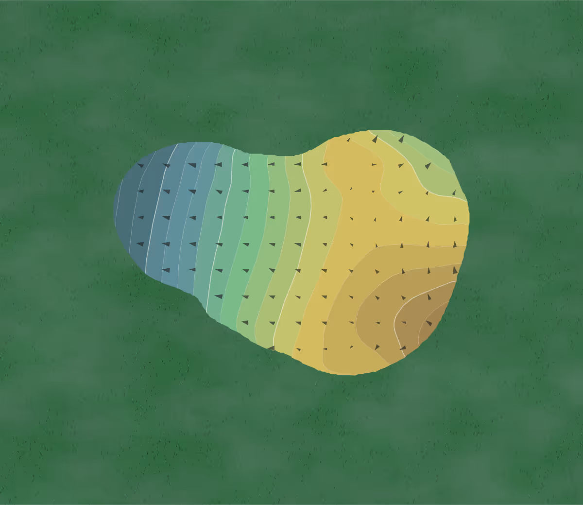 Green contour map of Pinewood in Munds Park, Arizona — 216 elevation contours at a 3-inch interval with fall-line arrows, traced from 1-meter lidar
