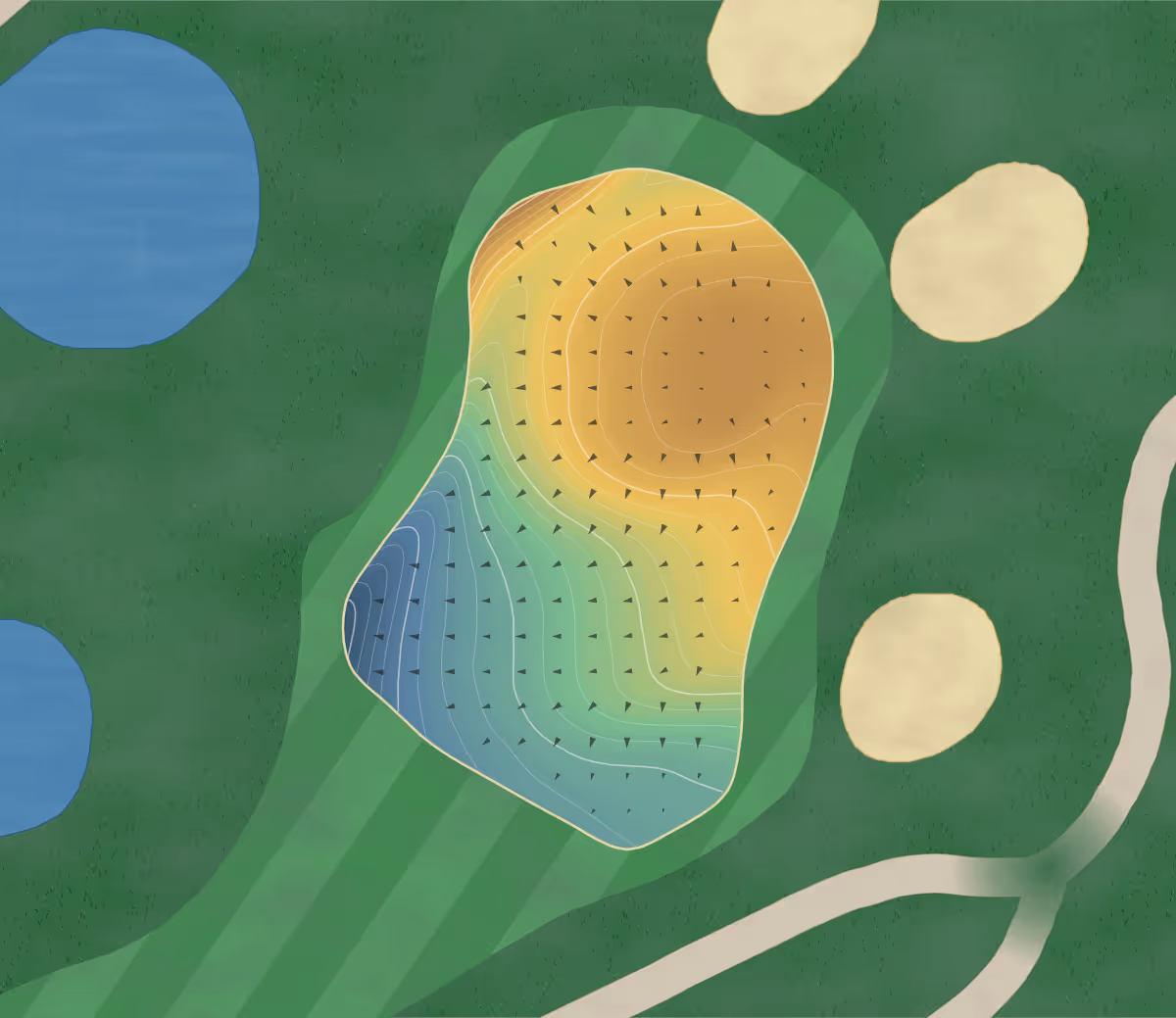 Green contour map of Pistol Rock in Fillmore, Utah: 123 elevation contours at a 3-inch interval with fall-line arrows, traced from 1-meter lidar